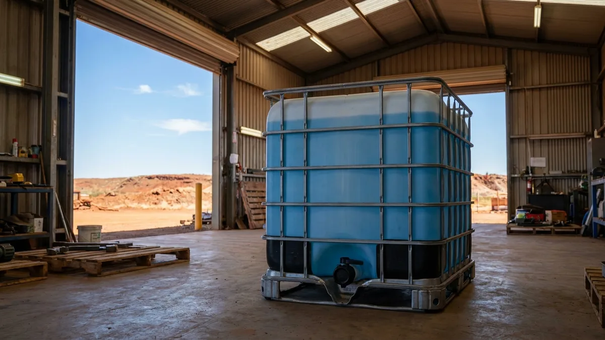 Folding Solid Export Bulk Container (IBC) in use