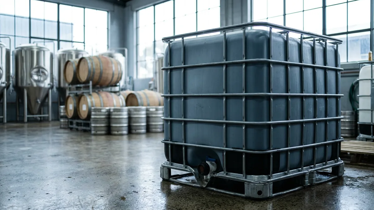Folding Solid Euro Bulk Container (IBC) in use