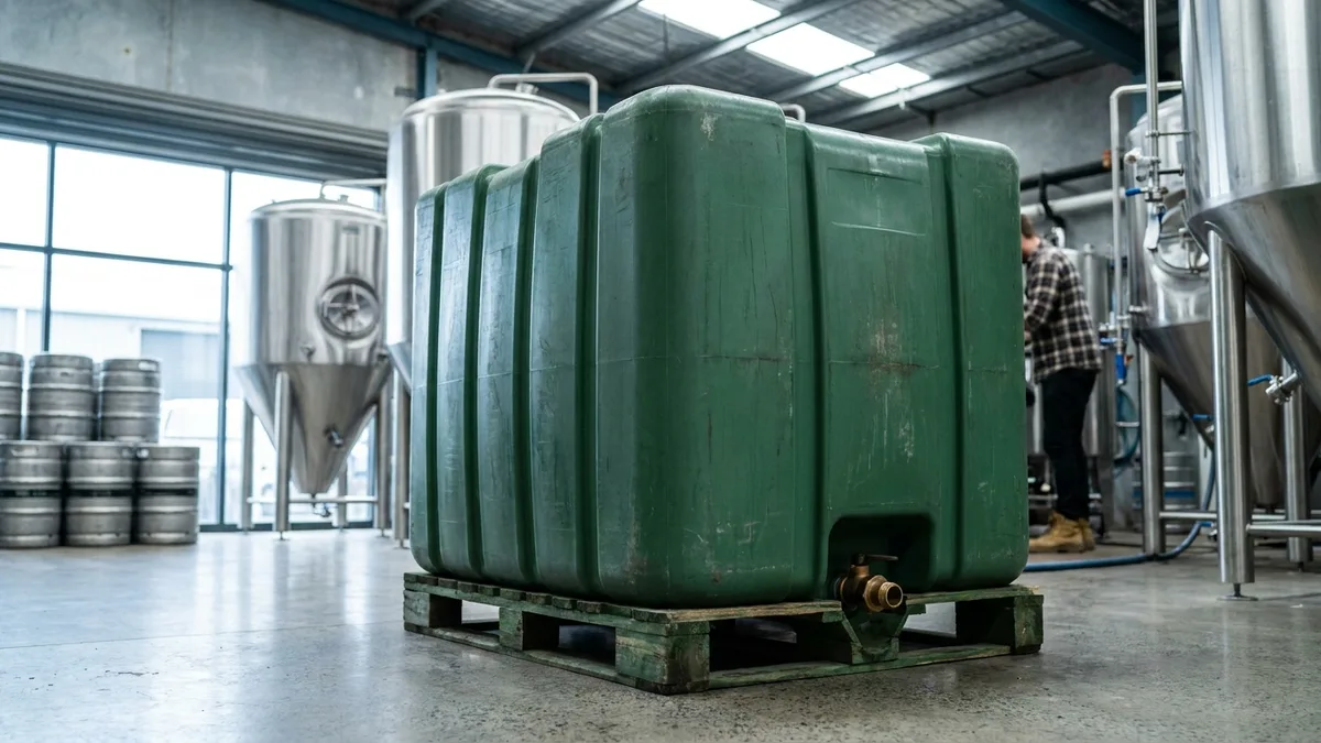Folding Solid Euro Bulk Container (IBC) in use
