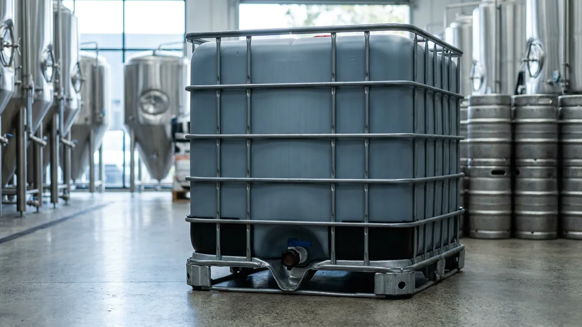 Folding Solid ISO Bulk Container (IBC) in use