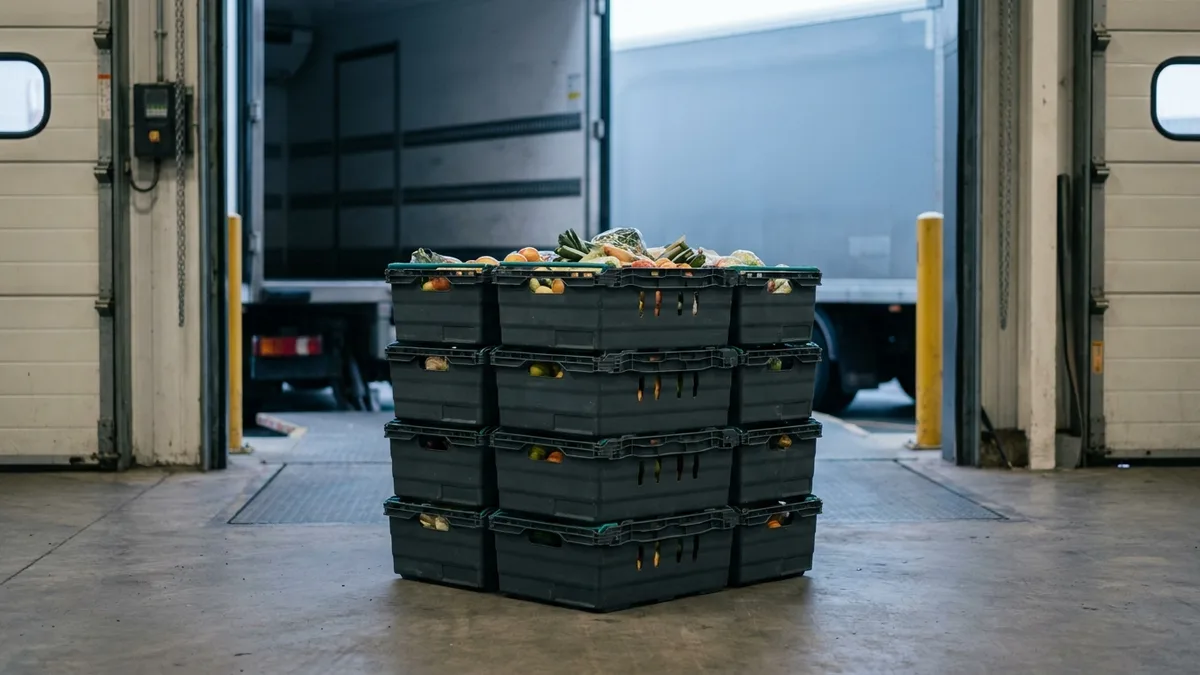 Solid Plastic Crate in use