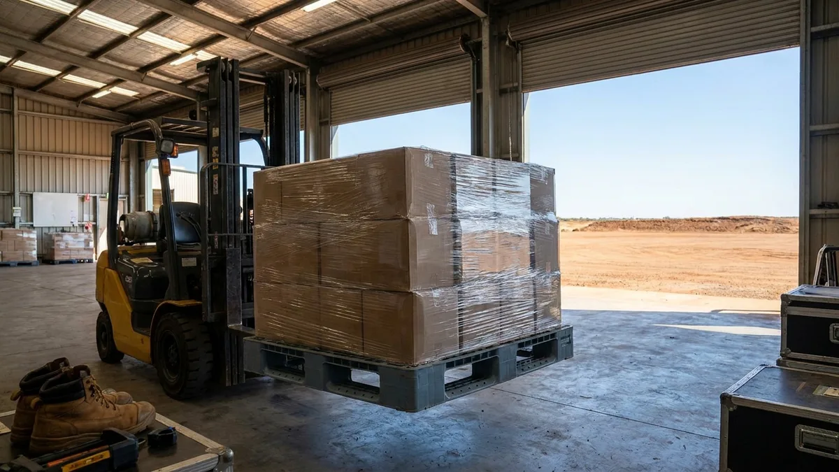 Medium Duty Plastic Pallet in use