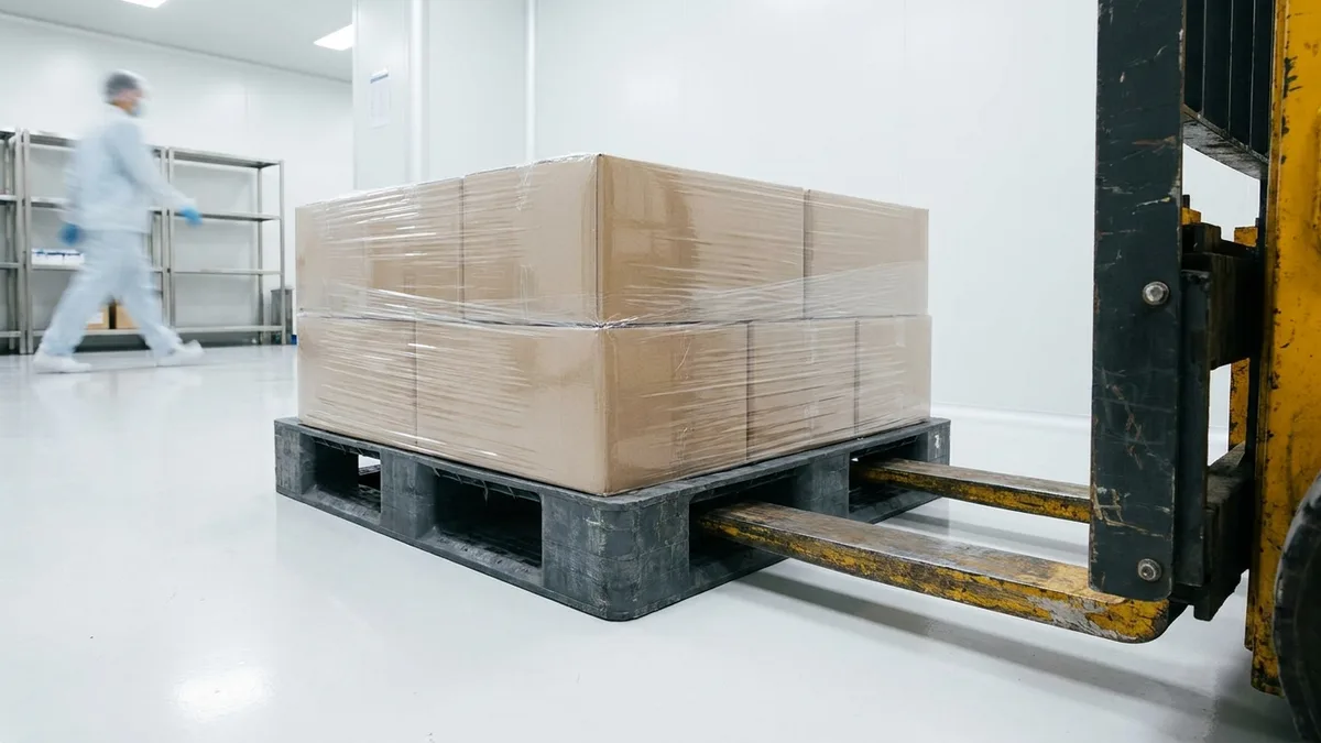 Light Weight Used Plastic Pallet in use