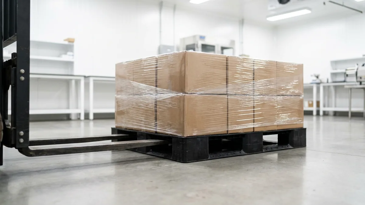Heavy Duty Euro Plastic Pallet in use