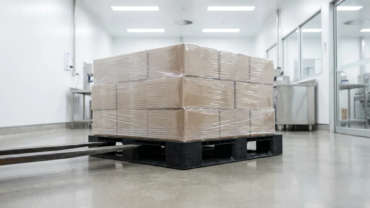 Heavy Duty Euro Plastic Pallet in use