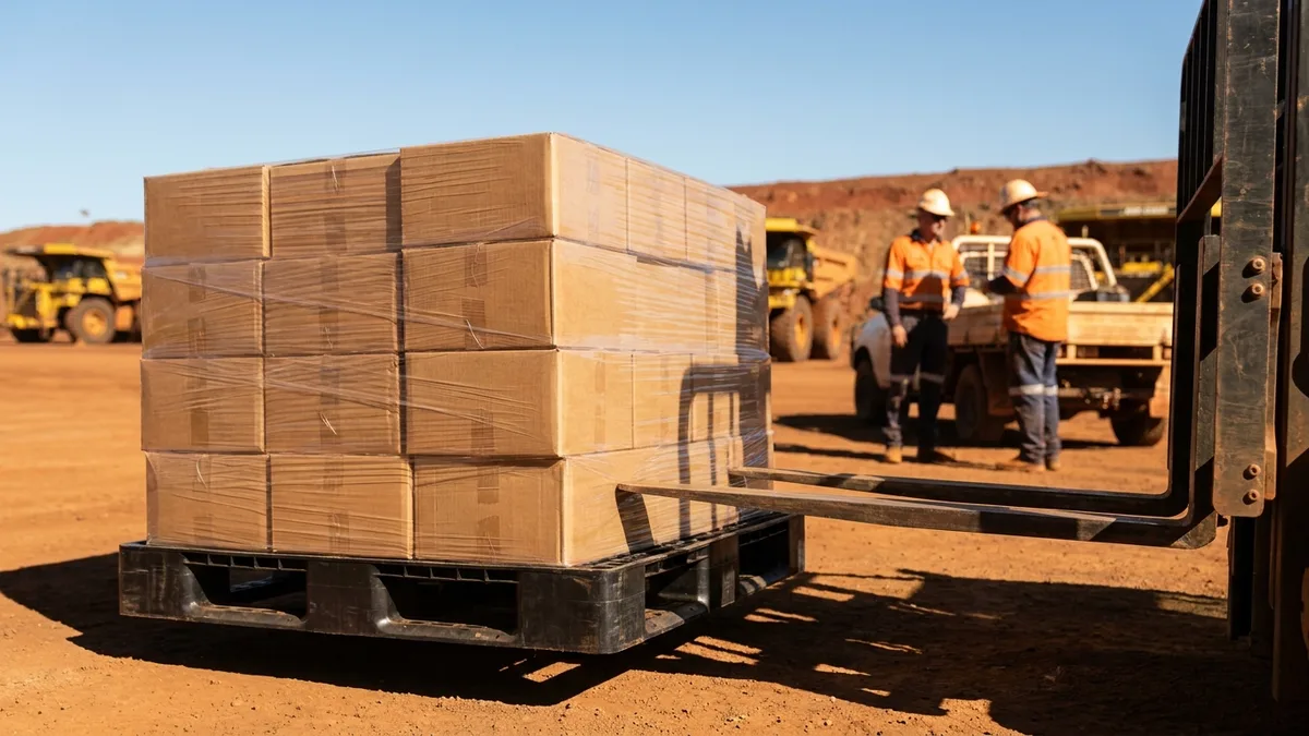 Medium Duty ISO Plastic Pallet in use