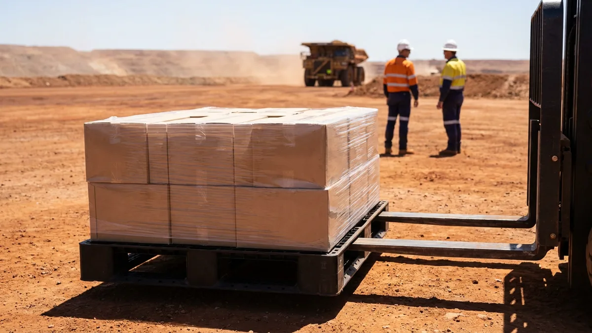 Heavy Duty Plastic Pallet in use