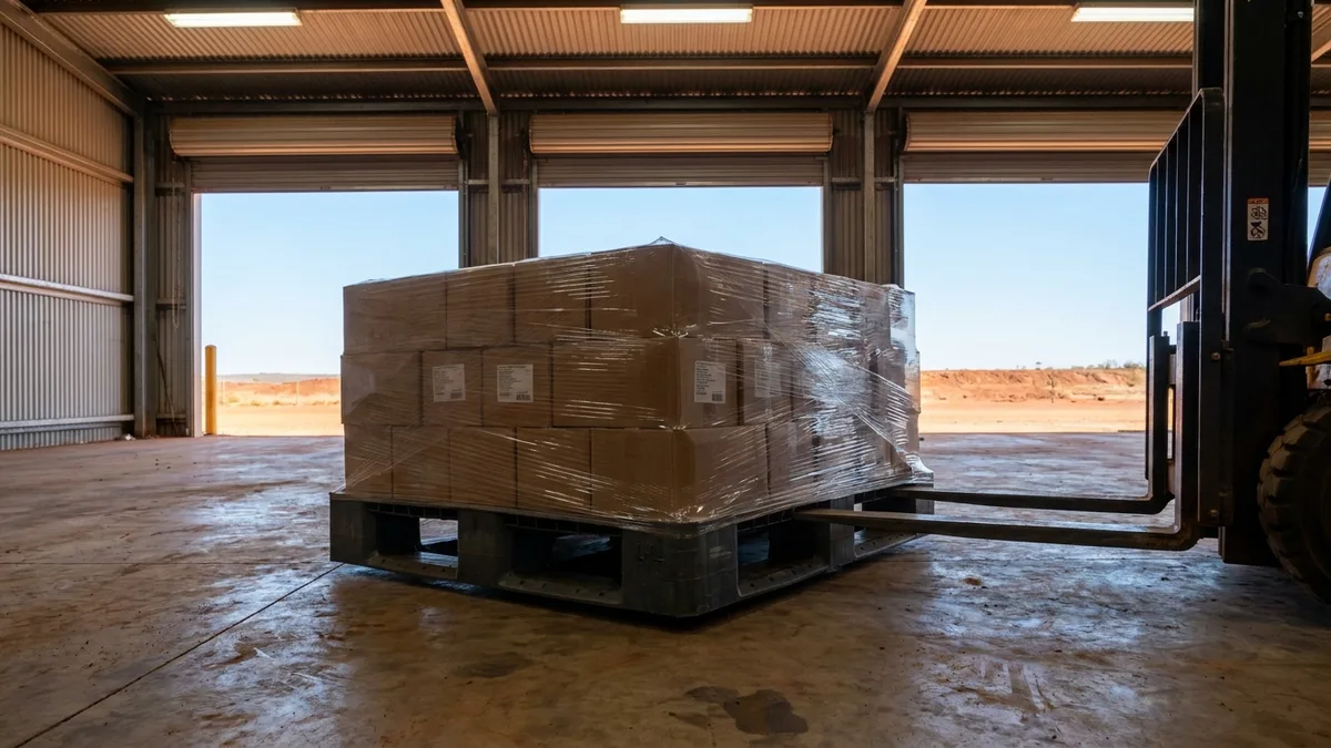 Medium Duty Plastic Pallet in use