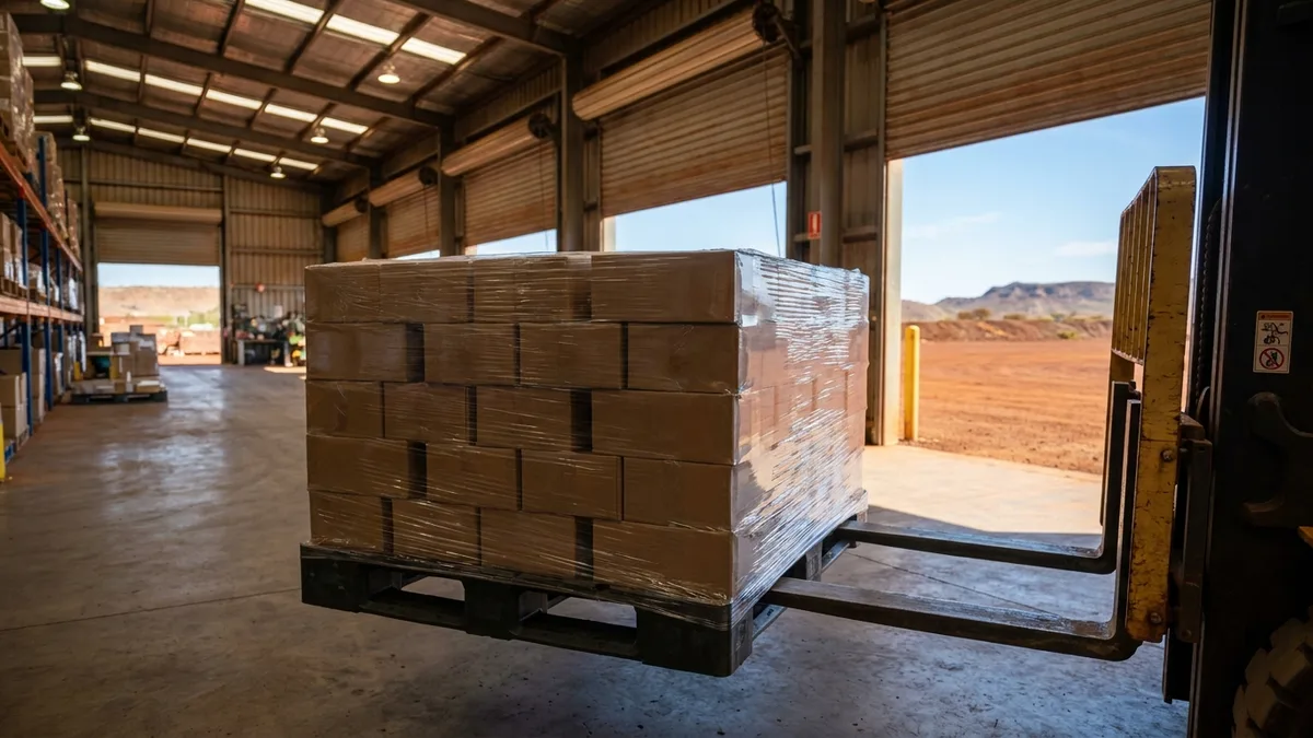 Heavy Duty Plastic Pallet (Recycled) in use