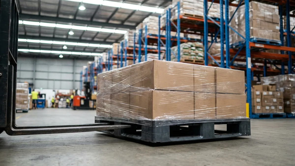 Plastic Display Pallet in use
