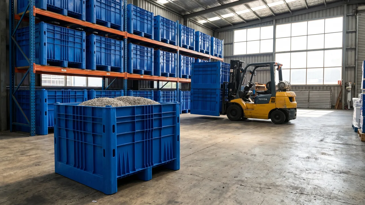 Solid Euro Bulk Container in use
