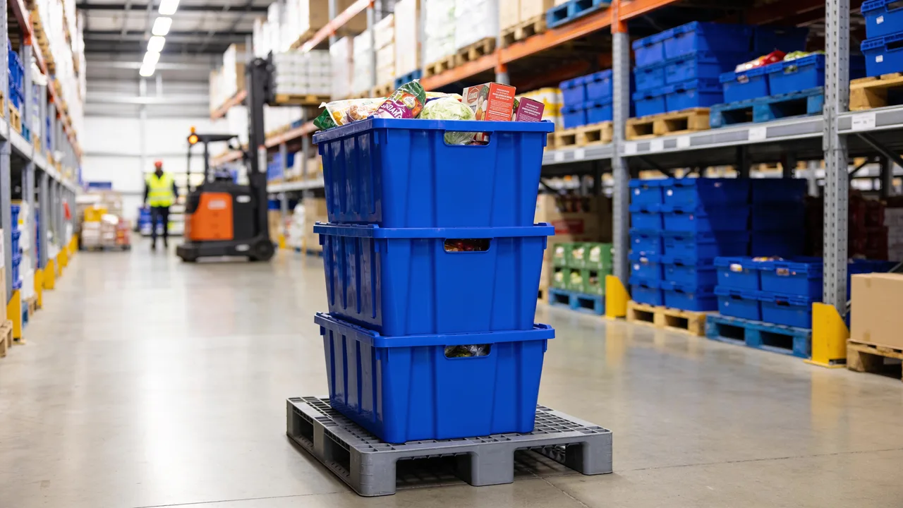 Lid for Plastic Crate C2GAP4L in use