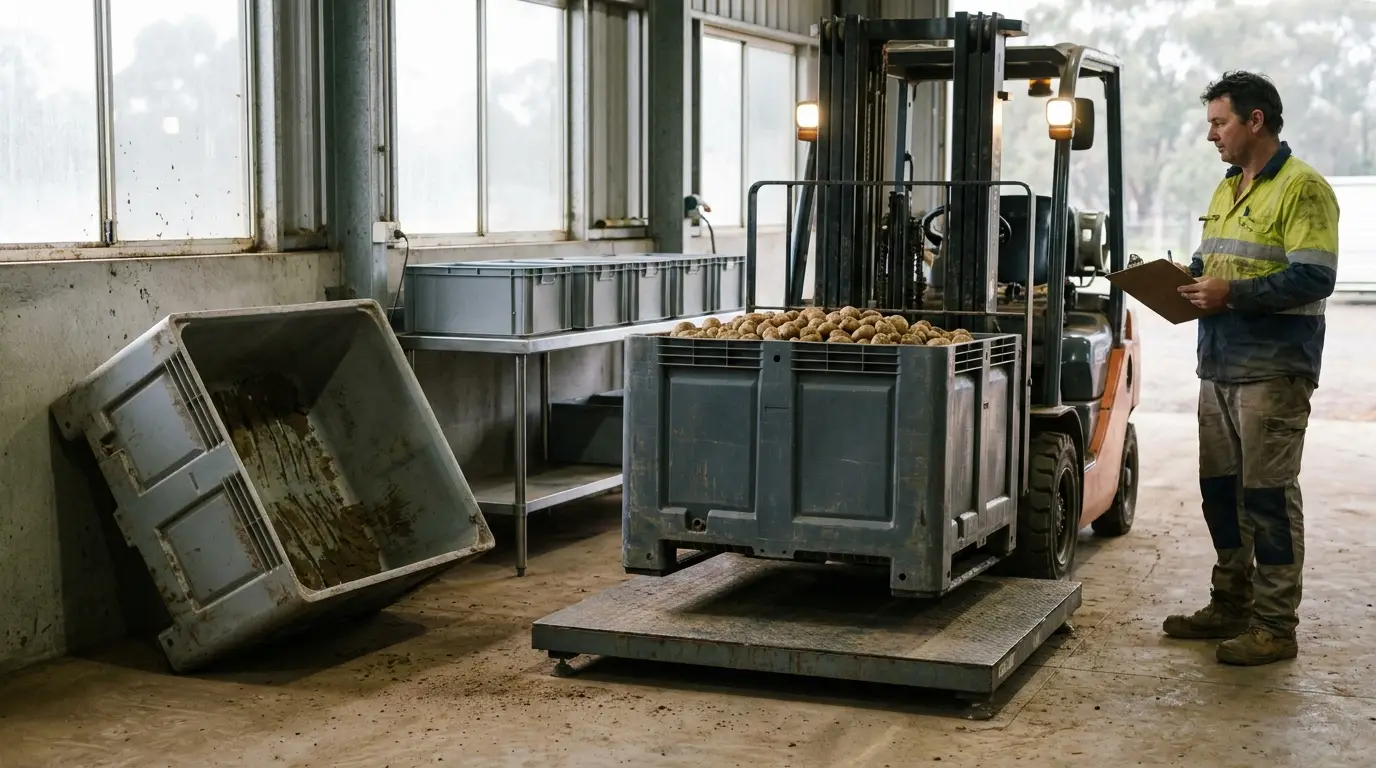 Tare drift: what a reusable bin does to net-weight accuracy